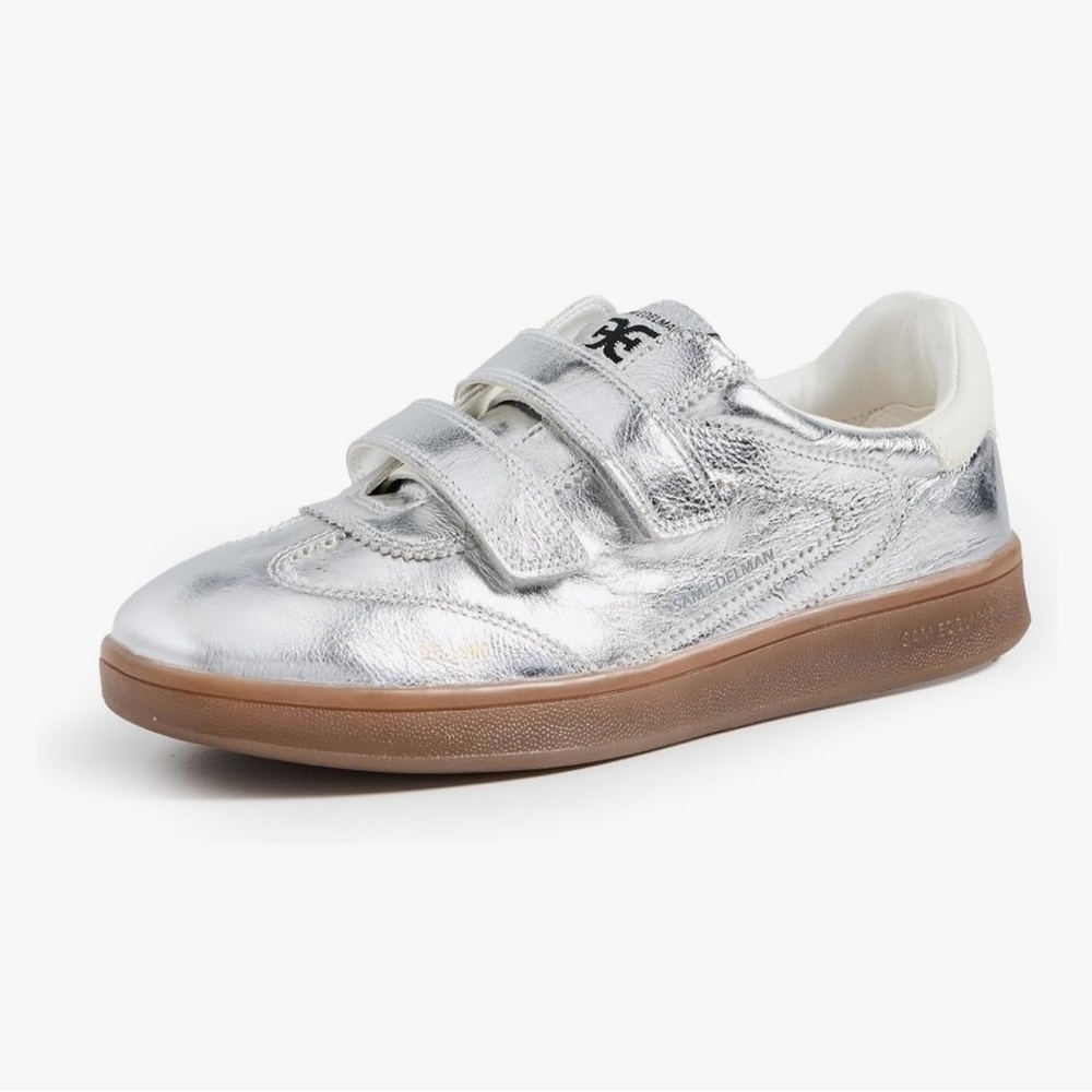 Sam Edelman Silver Women’s Sneaker with Brown Sole